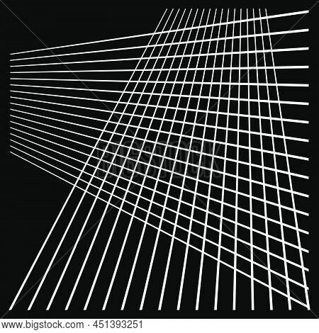 Abstract Random Grid, Mesh. Lattice, Grating And Grille Pattern With Oblique, Diagonal, Slanting Lin