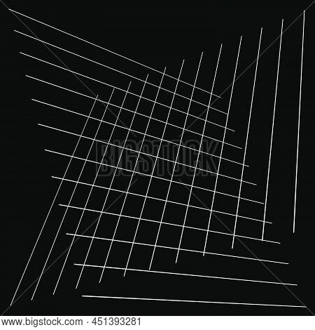Abstract Random Grid, Mesh. Lattice, Grating And Grille Pattern With Oblique, Diagonal, Slanting Lin