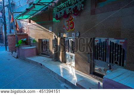 Jodhpur, Rajasthan, India - October 21st, 2019 : Madir, Temple Of Lord Shiva. Om , The Holy Sanskrit