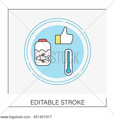 Fish Farmingconcept Line Icon. Commercial Breeding Of Fish, For Food. Fish Tanks Or Ponds. Fishing I