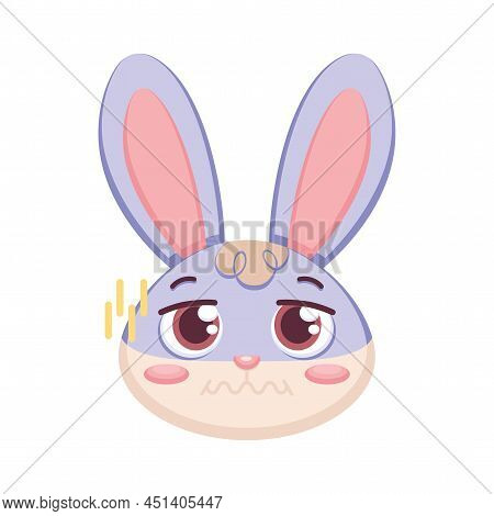 Isolated Sic Rabbit Cartoon Avatar Vector Illustration