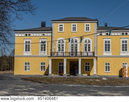 Former Hunting Palace Of The Donnersmarck Family In Kalety Zielona In Poland, Currently Being Renova