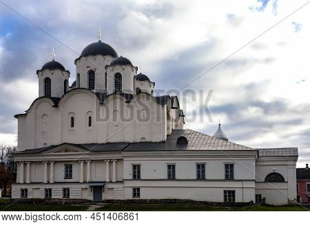 Nikolo-dvorishchensky Cathedral Is One Of The Oldest Temples In Novgorod. St. Nicholas Cathedral On 