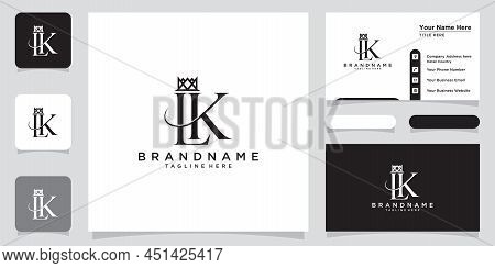 Initial Letter Lk Logo Design Template With Business Card Design