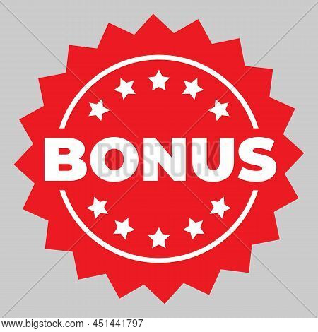 Bonus Isolated Icon, Sticker. Red Bonus Sign For Promotion Design. Advertising For Marketing Promo D