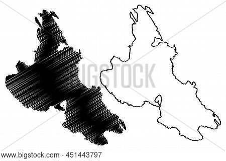 Krk Island (republic Of Croatia, Adriatic Sea) Map Vector Illustration, Scribble Sketch Krk Map