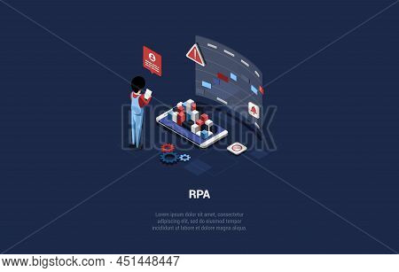 Robotic Process Automation, Efficiency Productivity Quality Touch Screen. Technician Codying Program