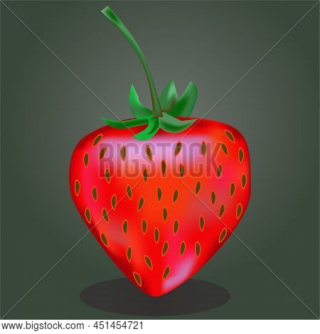 3d Realistic Fresh Red Strawberry Fruit Vector Illustration