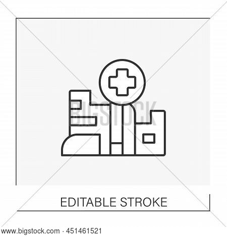 Hospital Line Icon. Doctor Professional. Treatment Patients.health Protector.important Job. Professi