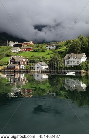 Ullensvang Town In Norway. Town By Hardanger Fiord (hardangerfjord).