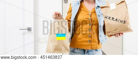 Humanitarian Aid In Ukraine. Help To The Poor. Packages To Pensioners And People With Disabilities. 