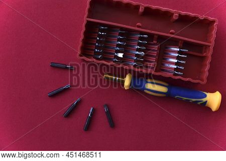 Yellow Screwdriver With Replaceable Heads Old Head