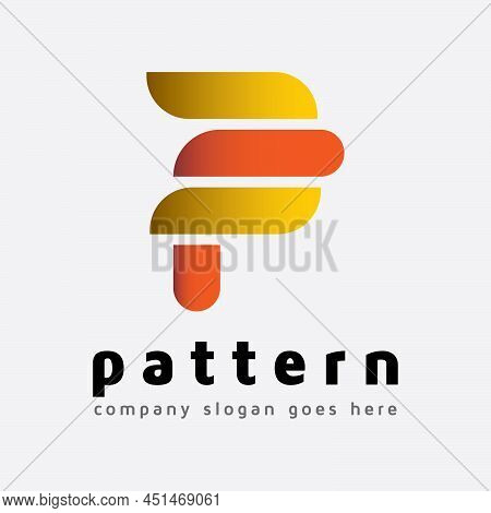 The Main Logo Concept Using The Letter Pf As An Elegant Pair. Suitable For Various Painter Industrie