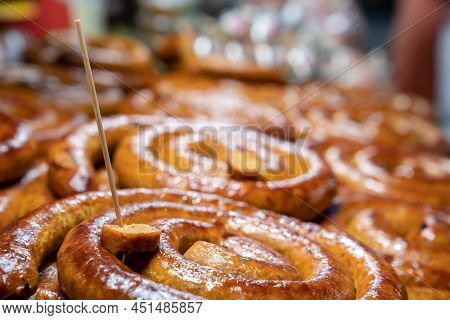 Sai Aua, Northern Thailand Spicy Sausage Is A Famous Traditional Local Saurage Cooked With Curry And
