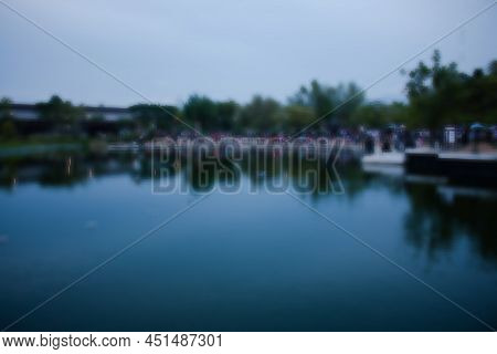 Defocused Abstract Background Of Kiara Artha Park Is A Modern City Park In The Center Of Bandung