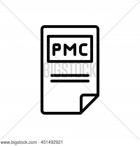 Black Line Icon For Pmc Document File Folder File-type Format Application Extension