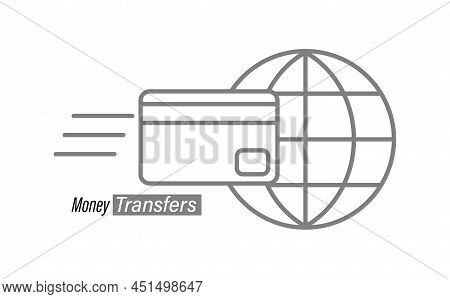 Icon Of International Money Transfers For Websites And Applications.