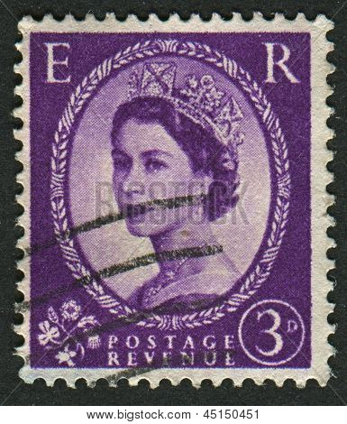 UK-เซอร์กา 1952:A แสตมป์ที่พิมพ์ในประเทศอังกฤษแสดงรูปของ Elizabeth II เป็นพระมหากษัตริย์รัฐธรรมนูญของ 16 