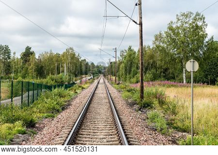 View Over Wheetfields And An Agricultural Landscape Around Segersta, Halsingland, Sweden.