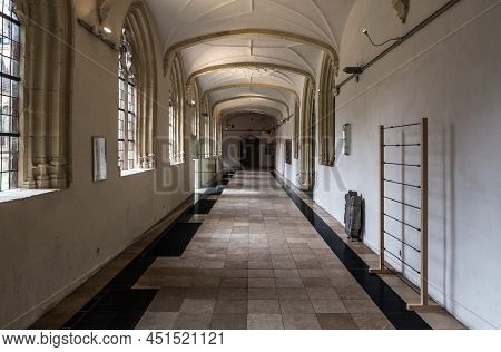 Ghent, Flanders - Belgium - 09 02 2019 Corridor Of The Chapterroom  In The Saint Pieters Abbey