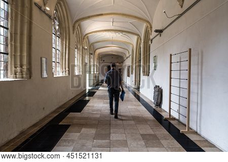 Ghent, Flanders - Belgium - 09 02 2019 Corridor Of The Chapterroom  In The Saint Pieters Abbey