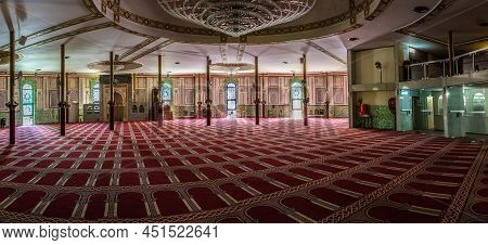 Brussels, Belgium - 07 03 2019- Decorated Interior Of The Great Mosque Of Brussels