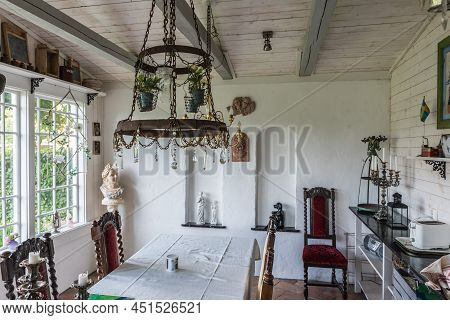 Rensmur, Sala Vastmanland County , Sweden - 08 06 2019- Vintage Interior Design Of The Gardenhouse I