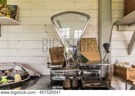 Rensmur, Sala Vastmanland County ,  Sweden - 08 06 2019 Vintage Balance In A Farmers Garden House, S