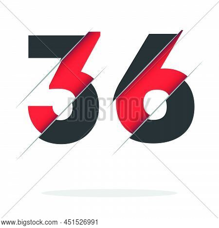 36 3 6 Number Logo Design With A Creative Cut And Black Circle Background. Creative Logo Design.
