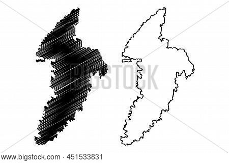 Kythnos Island (hellenic Republic, Greece, Cyclades Archipelago) Map Vector Illustration, Scribble S