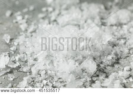 Organic Raw Flakey Sea Salt In A Bowl