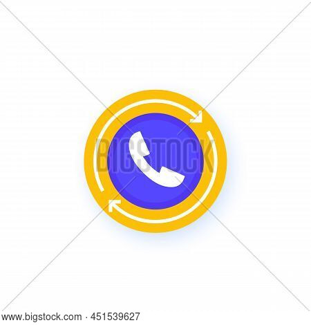 Request Call, Callback Icon With A Phone