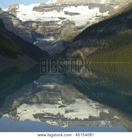 Lake, Mountains And Snow Caps