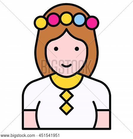 Ukraine Woman Icon, Ukraine And Ukrainians Related Vector Illustration