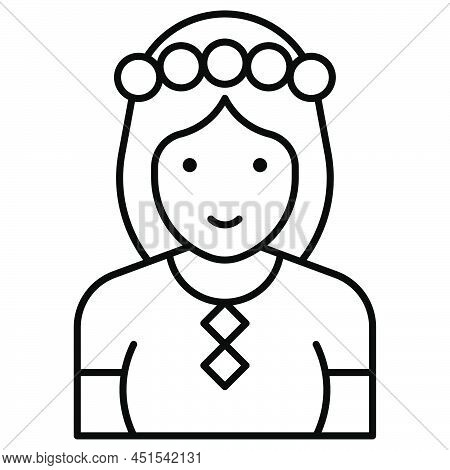 Ukraine Woman Icon, Ukraine And Ukrainians Related Vector Illustration