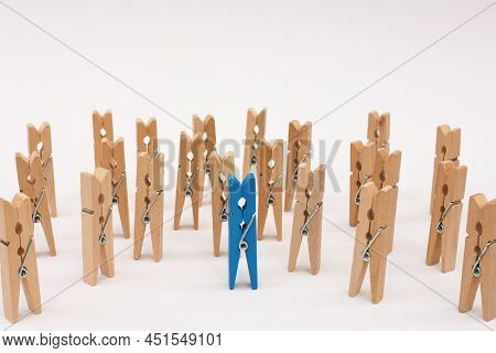 Leadership, Different Opinion Concept, One Not Like Other.