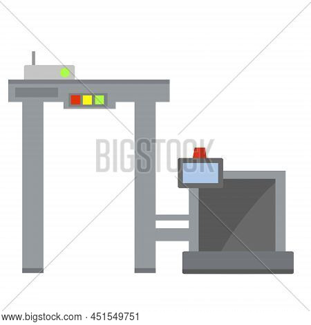 Metal Detector. Safety Frame. Checking Dangerous Items. Airport Counterterrorism Equipment. Modern T