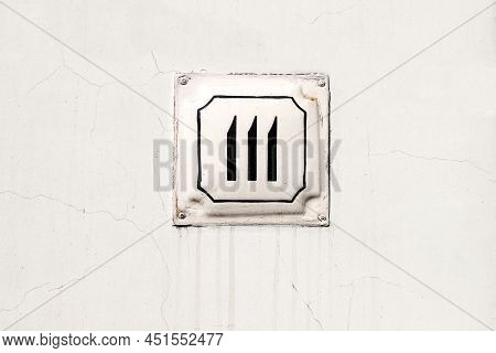 Arabic Figure One Hundred And Eleven Or Three In Roman Numerals Painted With Black On An Old-fashion