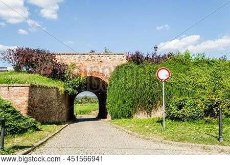 Petrovaradin, Serbia - July 17. 2019: Medieval Petrovaradin Fortress Novi Sad Serbia. Newer Lighting