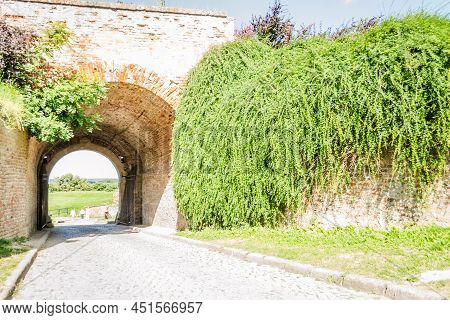 Petrovaradin, Serbia - July 17. 2019: Medieval Petrovaradin Fortress Novi Sad Serbia. Newer Lighting