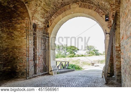 Petrovaradin, Serbia - July 17. 2019: Medieval Petrovaradin Fortress Novi Sad Serbia. Newer Lighting