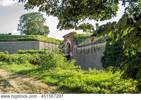 Petrovaradin, Serbia - July 17. 2019: Medieval Petrovaradin Fortress Novi Sad Serbia. The Old Walls 