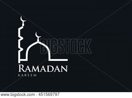 Ramadan Kareem Poster Card In White Background Design