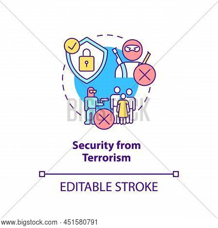 Security From Terrorism Concept Icon. National Protection Program Abstract Idea Thin Line Illustrati