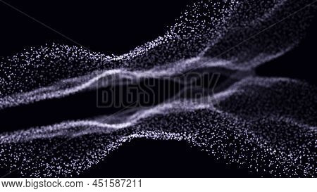 Futuristic Point Wave. Wave Of Particles. Abstract Background With A Dynamic Wave.