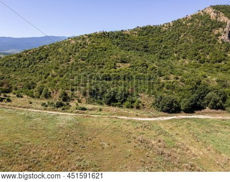 Aerial View Of Kozhuh Mountain And Petrich Valley, Bulgaria