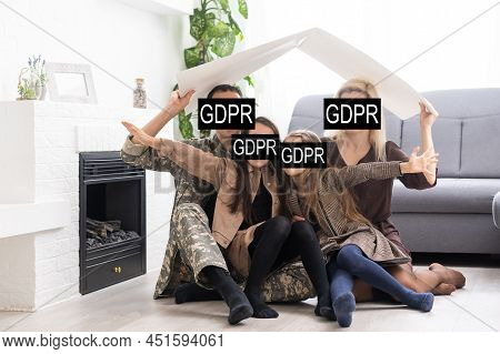 Gdpr - General Data Protection Regulations Military Concept. Soldier Offers A Padlock With Gdpr Word