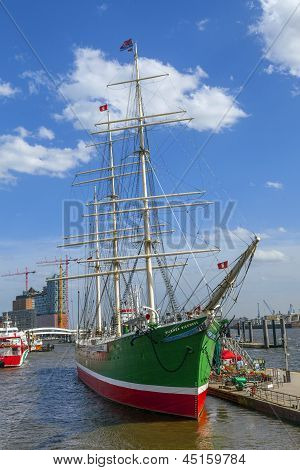 Historiske sømand Rickmer Rickmers i Hamborg