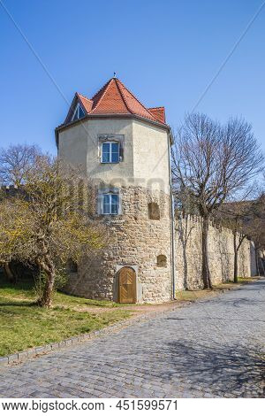 Corner Tower On The Surrounding Wall Of The Castle In Seeburg, Germany