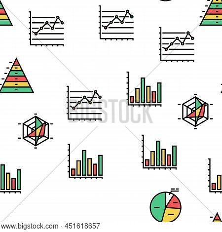 Graph For Analyzing And Research Vector Seamless Pattern Thin Line Illustration